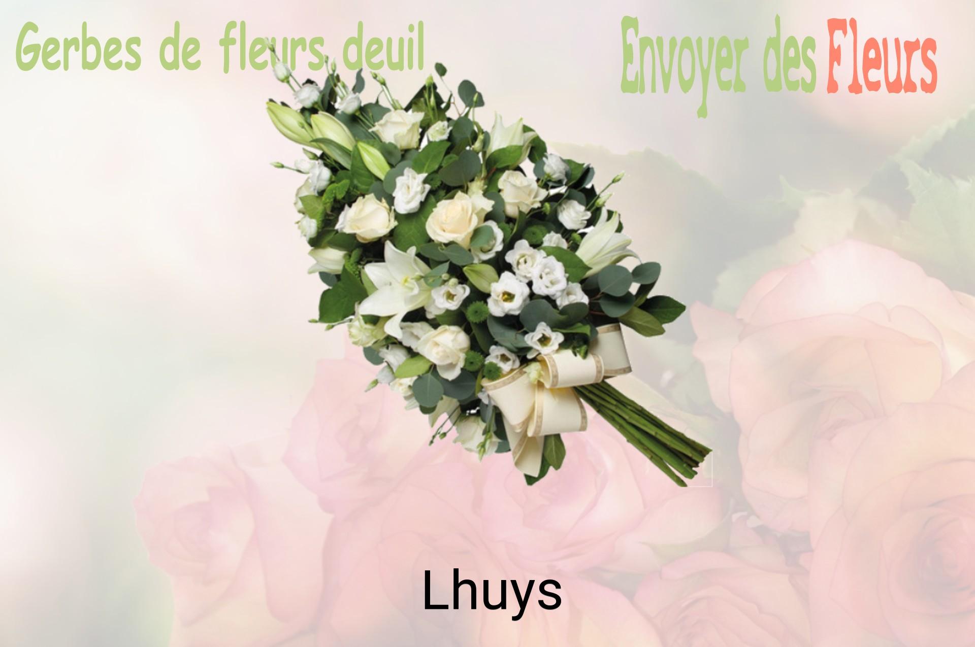 Gerbe de fleurs de deuil livrée à Lhuys